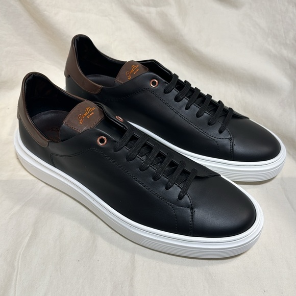 NEW Good Man Brand Legend London Black Dark Vachetta Leather Sneakers - Picture 2 of 9